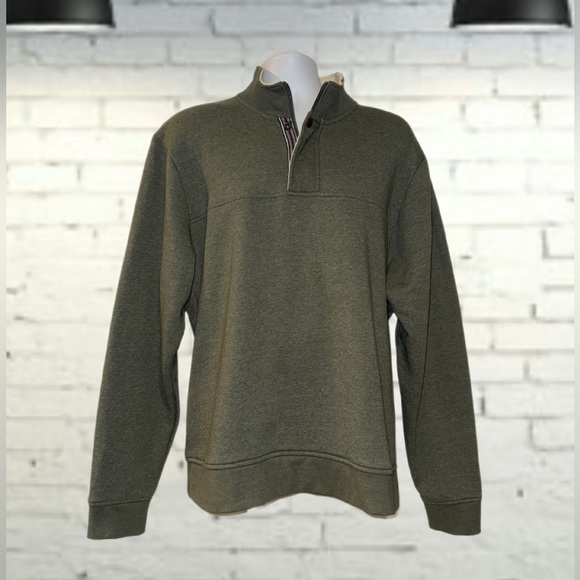 Orvis Quarter Snap Green Henley Pullover Sweater Men's Size - XXL - Picture 1 of 12